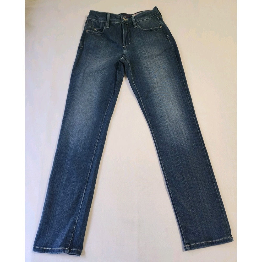 NYDJ Skinny Jeans Women's Size 2 Blue Stretch Mid Rise Denim Made in USA